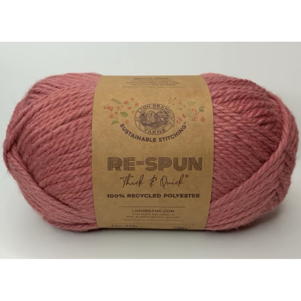 Lion Brand Re-Spun Thick & Quick Yarn in Desert Sand Pink